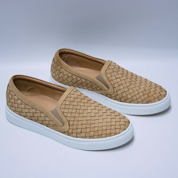 M. Gemi Beige Woven Leather Slip On Shoes Made in Italy ~ Women Size 7 (37.5EU) - Picture 2 of 16